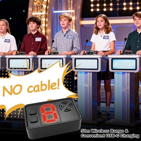 Buzzers for Trivia Games, Rechargeable Answer Buzzers for Classroom with Light, Show Who Buzzed First, 3-Second Auto Reset Buzzer System for Game Show, School, Jeopardy, Family Feud Night (Colorful) in Saudi Arabia
