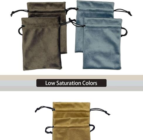 6Pcs Velvet Dice Bag (Brown, Gray, Blue) 6.3 x 4.72 Inch with Drawstrings, Pouch for Dice, Token, Jewelry, Small Gifts, Collection, RPG Board Game Item in Kuwait