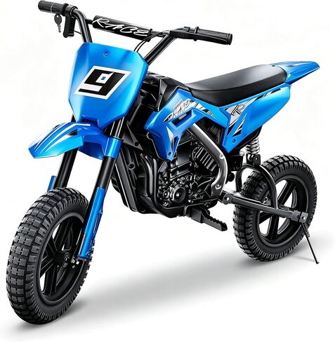 Kids Electric Dirt Bike up to 11mph, 24V Kids Motorcycles 250W Brushless Motors, Electric Motorcycles for Kids with 12'' All-Terrain Tires, Bluetooth, Gifts for Boys or Girls-Blue in Saudi Arabia