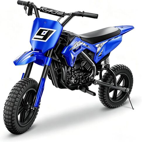 Kids Electric Dirt Bike up to 11mph, 24V Kids Motorcycles 250W Brushless Motors, Electric Motorcycles for Kids with 12'' All-Terrain Tires, Bluetooth, Gifts for Boys or Girls-Blue in Saudi Arabia