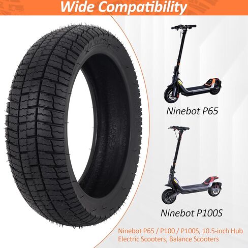 RUTU 10.5x2.75 Tubeless Tire for Segway Ninebot P65 P100 P100S Electric Scooter Thicken E-bike Tire 1-Pack in Kuwait
