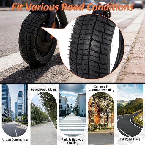 RUTU 10.5x2.75 Tubeless Tire for Segway Ninebot P65 P100 P100S Electric Scooter Thicken E-bike Tire 1-Pack in Kuwait
