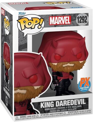 POP Marvel: Daredevil - King Daredevil (PX Previews Exclusive) Funko Vinyl Figure (Bundled with Compatible Box Protector Case), Multicolor, 3.75 inches in Kuwait