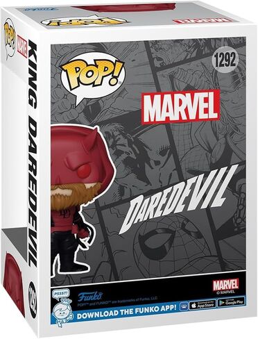POP Marvel: Daredevil - King Daredevil (PX Previews Exclusive) Funko Vinyl Figure (Bundled with Compatible Box Protector Case), Multicolor, 3.75 inches in Kuwait