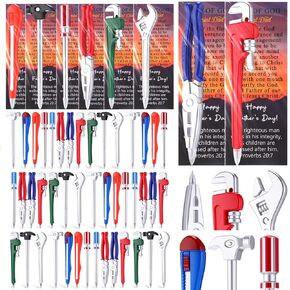 44 Set Novelty Tool Wrench Pens Multitool Ballpoint Pen for Father's Day Men Gift Bulk Black Ink Pipe Pincer Pliers Spanner Hammer Screwdriver for Worker Craftsman School Office Supplies in Kuwait