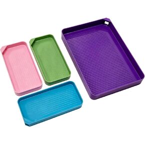 4 Pcs Diamond Art Trays & Rhinestone Sorting Trays, Large Plastic Bead Organizer for Diamond Painting, DIY Crafts and Jewelry Making Accessories in Saudi Arabia