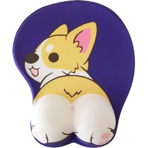 Kawaii Fun Dog Mouse Pad Cute Computer Mouse Pads Gaming Mouse Mat Ergonomic 3D Mouse Pad with Gel Wrist Support Light Blue in Saudi Arabia