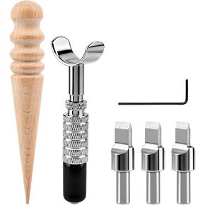 Leather Swivel Knife, Leather Craft Carving Tool, Rotary Knife with Ceramic Blade and 3 Replaceable Blades, for Engraving and Stamping, Professional DIY Craft Tool in Saudi Arabia