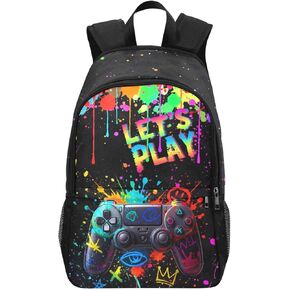 Artsadd Gamer Backpack for Men Women, Video Game Controller Bookbag, Large Compartment Daily Bag, Adjustable Padded Shoulder Straps Travel Bag in Saudi Arabia