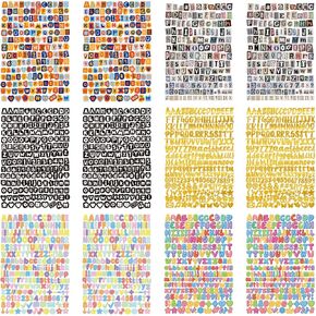 2000+ pcs Magazine Letter Stickers Vintage Scrapbook Letters Stickers, Small Ransom Alphabet Sticker for Junk Journal Scrapbooking Supplies Journaling Laptop Water Bottle DIY Crafts Gift in Saudi Arabia