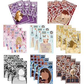 24Pcs Music Singer Stickers Make a Face - 8 Design Popular Singer in My Era Tour Albums Make Your Own Different for Fans Scarpbook Birthday Party Favor Supplies Toys Gift in Kuwait