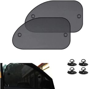 2 PCS Car Side Window Sun Shade, Mesh Breathable Side Window Sunshade, Suction Cup Adhesive Sunshade Protective Cover, Universal for Most Vehicles (Black) in Saudi Arabia