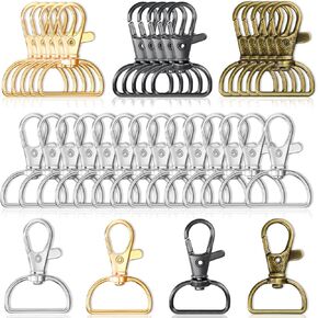 Swivel Clasp Hooks, 30 PCS Metal Lobster Claw Clasps with Key Chain Rings for Making Snap Tabs in Saudi Arabia