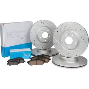 [Front & Rear Kit] GT//Rotors Performance Brake Disc Rotors & Ceramic Pads for Infiniti G35 2003-2004 Nissan 350z 2003-2005 in Saudi Arabia