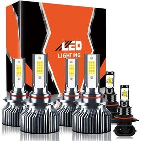 Compatible For Chevy Silverado 1500 2500HD 3500 2003-2006 High/Low Beam Fog Light Bulbs Kit, 32000LM 300% Brightness 6500K White with Cooling Fan, Plug and Play, Pack of 6 in Saudi Arabia