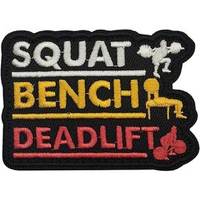 Hardcore Squat Bench Deadlift Powerlifting Gym Workout Patch, Tactical Hook and Loop Funny Embroidered Military Patch Morale Patches for Bag, Backpack, Molle Vest, Clothing, DIY Applique, Hat, Jackets in Saudi Arabia
