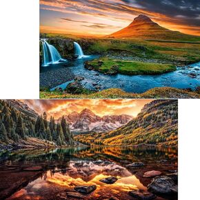 Jigsaw Puzzles 2 Pack 1000 Pieces Colosseum & Trevi Fountain Nature Impossible Challenging Puzzles for Home Decor Birthday Gifts Toy for Men Women in Saudi Arabia