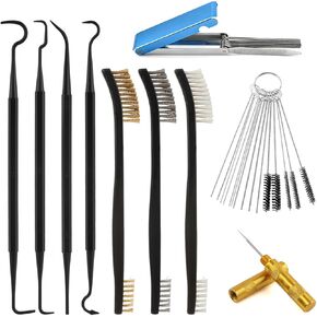 Carburetor Cleaning Kit, 37Pcs Torch Tip Cleaner Set with 3 Double Head Brush 23 Needles 5 Nylon Brushes 1 Scraper 4 Cleaning Hooks and Case for Motorcycle/ATV/Lawn Mower/Torch Chainsaw Small Engines in Kuwait