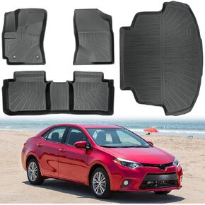 Car Floor Mats for 2026 Toyota RAV4 Hybrid (Not for Phev) TPE Full Set with Cargo Liner & 2nd Row Backrest Mat,All Weather Protection Custom Fit Full Coverage Anti-Slip Waterproof in Saudi Arabia