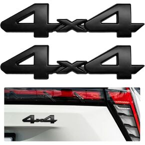 2 PCS 3D 4x4 Blackout Emblem, Fashionable Auto Metal 4x4 Decal with Strong Adhesive, Waterproof Emblem Badge Exterior Decor for Most Sedans SUVs Trucks, Car Accessories (Black) in Kuwait