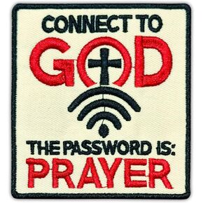 Connect to God The Password is Prayer Embroidered Patch Religious Christian Embroidery Patches Scripture Bible Verse Sew On Iron On Patch God Faith Patch for Clothes Jackets Backpacks 3x2.8 Inches in Kuwait