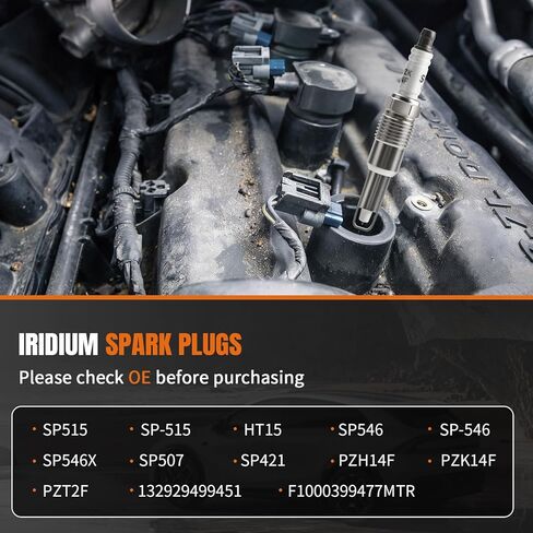 8 عبوات من شمعات الإشعال إيريديوم SP515 SP546 مناسبة لـ 2004 2005 2006 2007 2008 Ford F150 Expedition F250 F350 F450 F550 Super Duty F53 Lincoln Navigator Mark LT 5.4 6.8 in Kuwait