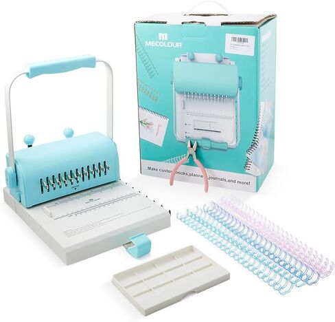 MECOLOUR Cinch Book Binding Machine,Hole Pitch 2:1,Binding Kit with 10PCS 5/8'' Binding Wires & Plier,12 Holes A6, 23 Holes A4,Punch up to 20 Sheets,for DIY Notebooks, Calendars, Journals, and Albums in Saudi Arabia