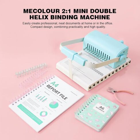 MECOLOUR Cinch Book Binding Machine,Hole Pitch 2:1,Binding Kit with 10PCS 5/8'' Binding Wires & Plier,12 Holes A6, 23 Holes A4,Punch up to 20 Sheets,for DIY Notebooks, Calendars, Journals, and Albums in Saudi Arabia