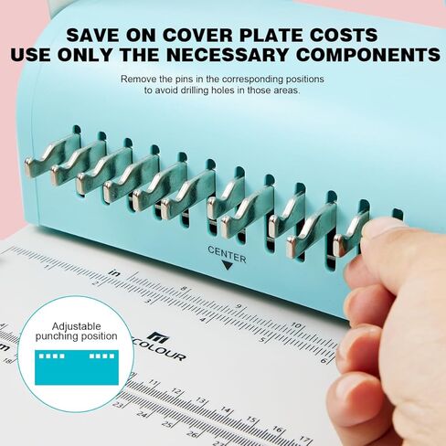 MECOLOUR Cinch Book Binding Machine,Hole Pitch 2:1,Binding Kit with 10PCS 5/8'' Binding Wires & Plier,12 Holes A6, 23 Holes A4,Punch up to 20 Sheets,for DIY Notebooks, Calendars, Journals, and Albums in Saudi Arabia
