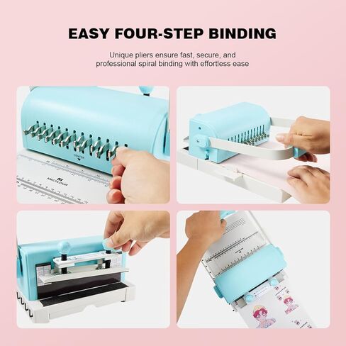 MECOLOUR Cinch Book Binding Machine,Hole Pitch 2:1,Binding Kit with 10PCS 5/8'' Binding Wires & Plier,12 Holes A6, 23 Holes A4,Punch up to 20 Sheets,for DIY Notebooks, Calendars, Journals, and Albums in Saudi Arabia