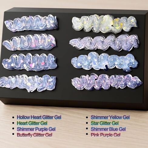 8Pcs 50g Clear Cream Glue Kit with Star, Heart & Butterfly Sequins, Fake Whipped Cream Glue for DIY Phone Case Hairpin Mirror, Craft for Birthday Christmas, with Plastic Decorating Mouth in Saudi Arabia