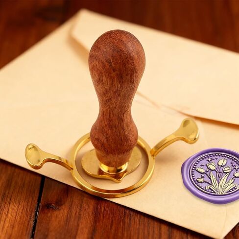 23 Pcs Wax Seal Stamp Kit, Vintage Classic Sealing Wax Stamp Heads with Wooden Handle, 2 Waxs Seal Mold Vintage Brass Stamps for Wedding Invitation Wine Decoration Envelopes in Saudi Arabia