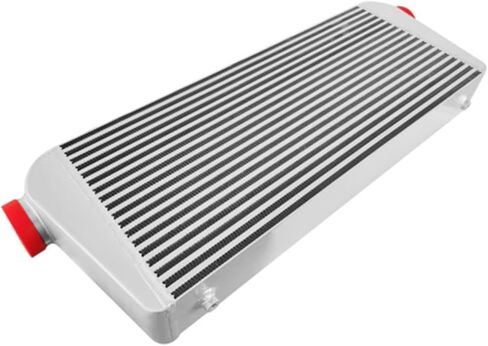 Universal Aluminum Front Mount Intercooler 700X300X100 mm, 3" Inlet Outlet, Silver in Kuwait