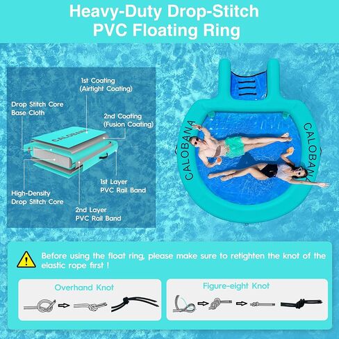 CALOBANA Water Hammock with Dog Boat Ramp, Inflatable Round Floating Ring for Adults Pets Heavy Duty Floating Dock Tanning Pool Lounger Float Island Platform for Pool Sea River Dock Boat Party in Saudi Arabia