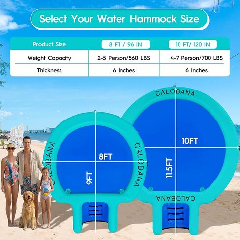 CALOBANA Water Hammock with Dog Boat Ramp, Inflatable Round Floating Ring for Adults Pets Heavy Duty Floating Dock Tanning Pool Lounger Float Island Platform for Pool Sea River Dock Boat Party in Saudi Arabia