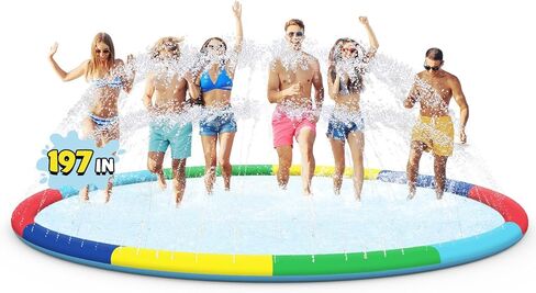 ODOSOLA 16 FT Large Splash Pad for Kids Ages 4-9, Non-Slip Baby Splash Pads for Toddlers, Oversized Kids Sprinklers for Yard, Heavy Duty Kid Pools Water Toys for Outdoor Family, Friends Summer Fun in Saudi Arabia