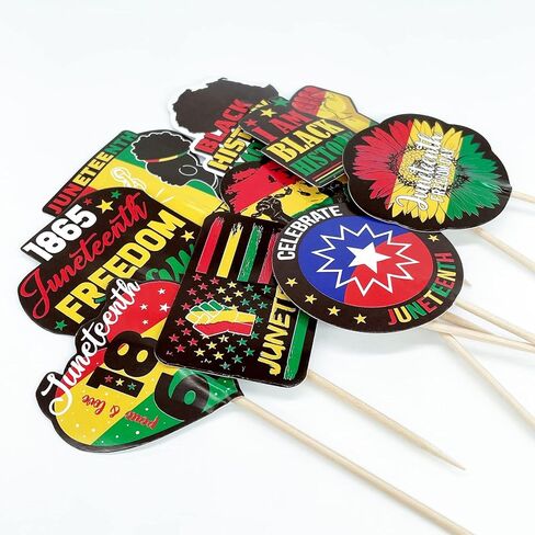144PCS Happy Juneteenth Day Cupcake Toppers Toothpicks – Freedom Independence Day Cocktail Appetizer Cake Decorations Party Supplies Picks in Saudi Arabia