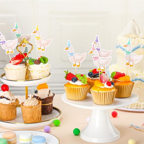 Epakh 40 Pcs Silly Goose Cupcake Toppers Bulk Silly Goose Baby Shower Decorations Birthday White Cake Topper Decorations for Funny Theme Party Supplies Favors(Multicolor) in Kuwait