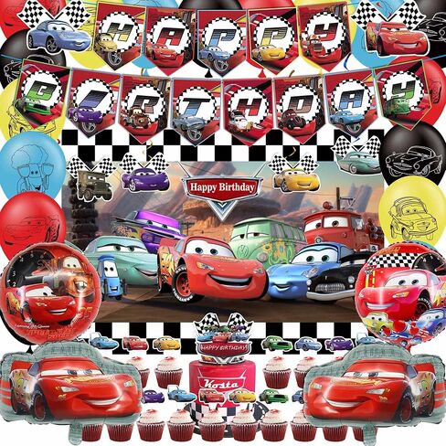 Cartoon Birthday Party Supplies, Adult Party Decorations Include Banner Backdrop Hanging Swirl for Celebration Decor in Saudi Arabia
