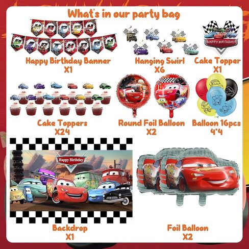 Cartoon Birthday Party Supplies, Adult Party Decorations Include Banner Backdrop Hanging Swirl for Celebration Decor in Saudi Arabia