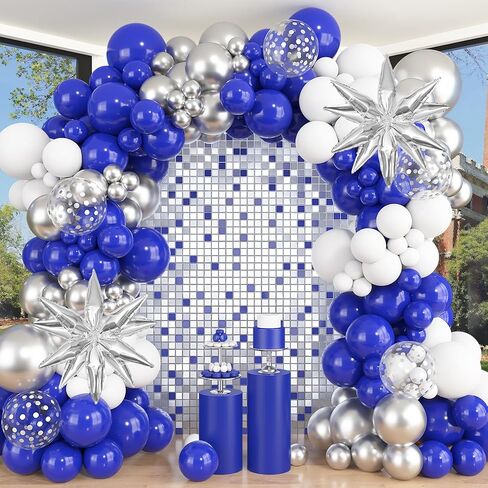 Amandir Navy Blue Gold Balloons Garland Arch Kit for Graduation Party Decorations, 145Pcs Gold Black Confetti Balloons with Foil Star for 2026 Graduation College Congrats Grad Class Birthday Supplies in Kuwait