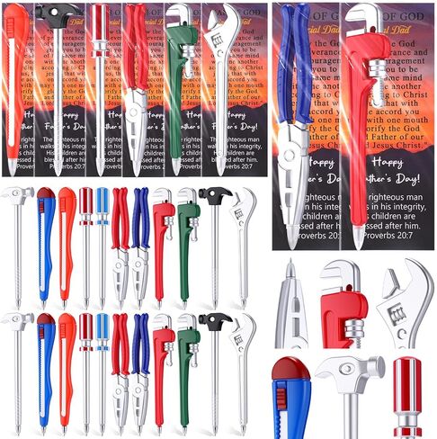 44 Set Novelty Tool Wrench Pens Multitool Ballpoint Pen for Father's Day Men Gift Bulk Black Ink Pipe Pincer Pliers Spanner Hammer Screwdriver for Worker Craftsman School Office Supplies in Kuwait
