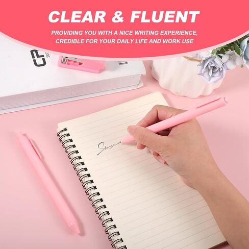 COMNICO 100 Pcs Ballpoint Pens, 1.0 mm Retractable Comfortable Writing Pens Large Capacity Black Ink Ballpoint Pen Set for Teacher Student Office School Home Supplies in Kuwait