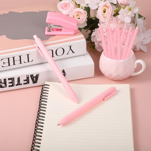 COMNICO 100 Pcs Ballpoint Pens, 1.0 mm Retractable Comfortable Writing Pens Large Capacity Black Ink Ballpoint Pen Set for Teacher Student Office School Home Supplies in Kuwait