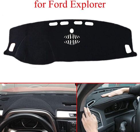 New 1pcs Black Non-Slip Dash Mat Dashboard Mat Dash Carpet Dash Covers Dashboard Cover for Ford Explorer 2011 2012 2013 2014 2015 2016 2017 2018 2019 in Saudi Arabia
