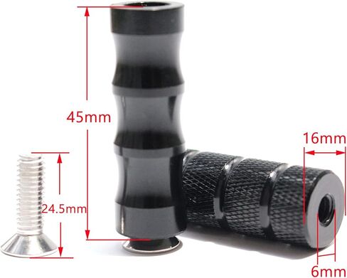 CNC Motorcycle Knurled Shifter Peg Anti-Skid Gear Shift Brake Lever Foot Pegs Pedal 6mm Hole Front Footrests Footpeg Rearsets For YAMAHA Honda Suzuki Kawasaki Ducati Aprilia Racing Motorbike in Saudi Arabia