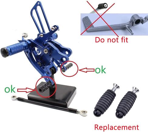 CNC Motorcycle Knurled Shifter Peg Anti-Skid Gear Shift Brake Lever Foot Pegs Pedal 6mm Hole Front Footrests Footpeg Rearsets For YAMAHA Honda Suzuki Kawasaki Ducati Aprilia Racing Motorbike in Saudi Arabia