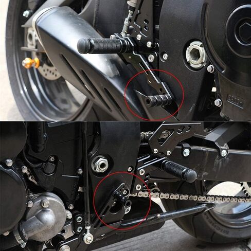 CNC Motorcycle Knurled Shifter Peg Anti-Skid Gear Shift Brake Lever Foot Pegs Pedal 6mm Hole Front Footrests Footpeg Rearsets For YAMAHA Honda Suzuki Kawasaki Ducati Aprilia Racing Motorbike in Saudi Arabia