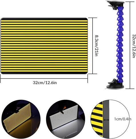 LadyRosian LED Stripe Line Board Paintless Dent Repair Tools Double Stripe USB Line Reflector Board with Adjustable Holder for Car Body dent Removal Testing Tool in Kuwait