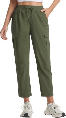 baleaf Women's 26'' Travel Pants with Zipper Pockets Lightweight Stretch Dry Fit UPF 50+ Hiking Ankle Cargo Golf Work Slacks in Saudi Arabia